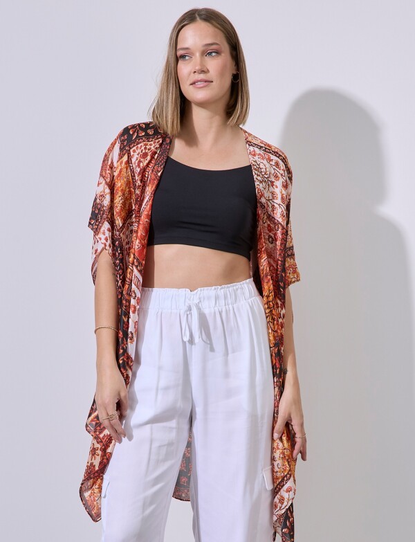 Kimono Print MULTI/ANARANJADO