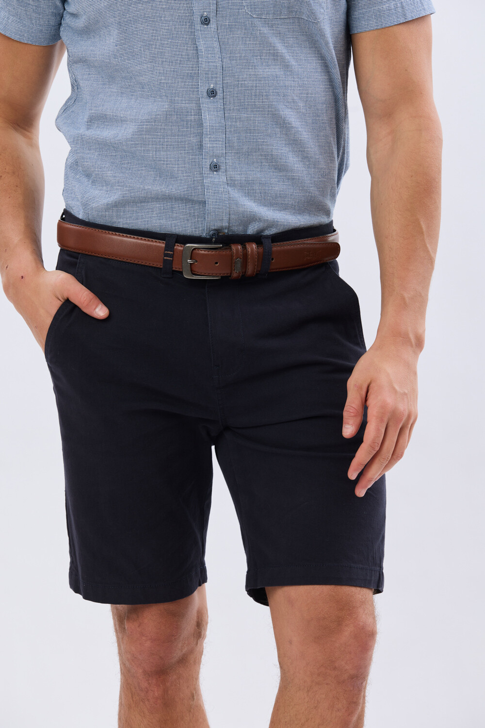 BERMUDA CLASICA CON ELASTANO Azul