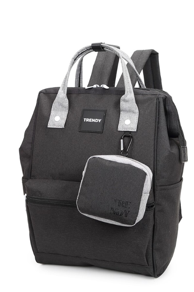 Mochila multicierres combinada con monedero Negro