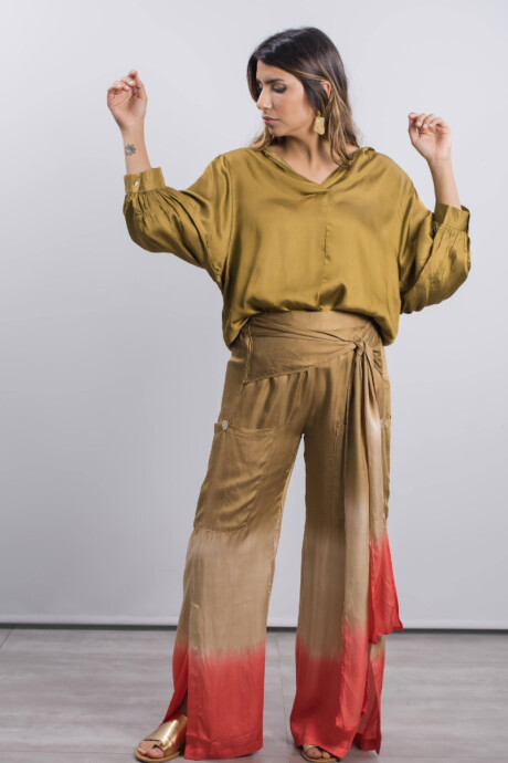 PANTALON ESPINO Oliva Y Champagne