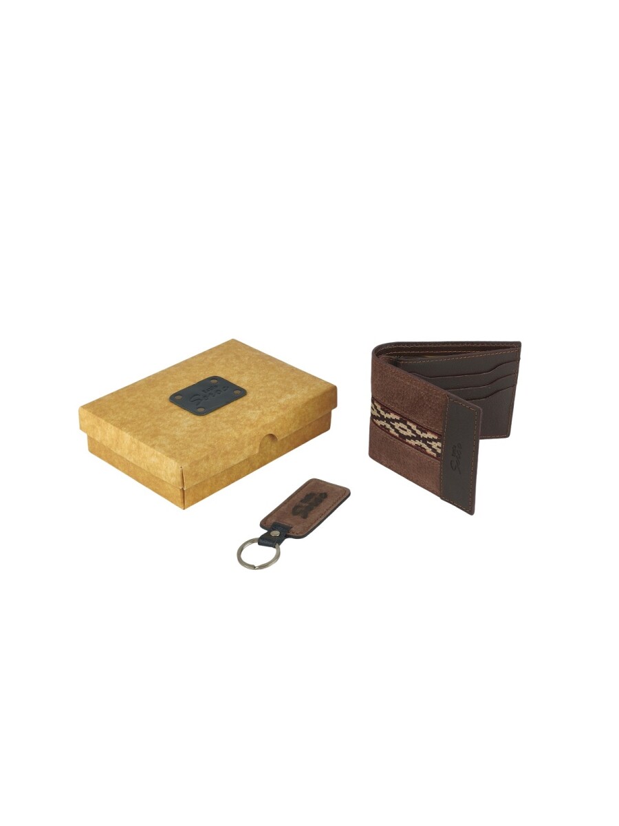Set de billetera 58 con llavero - Marron 