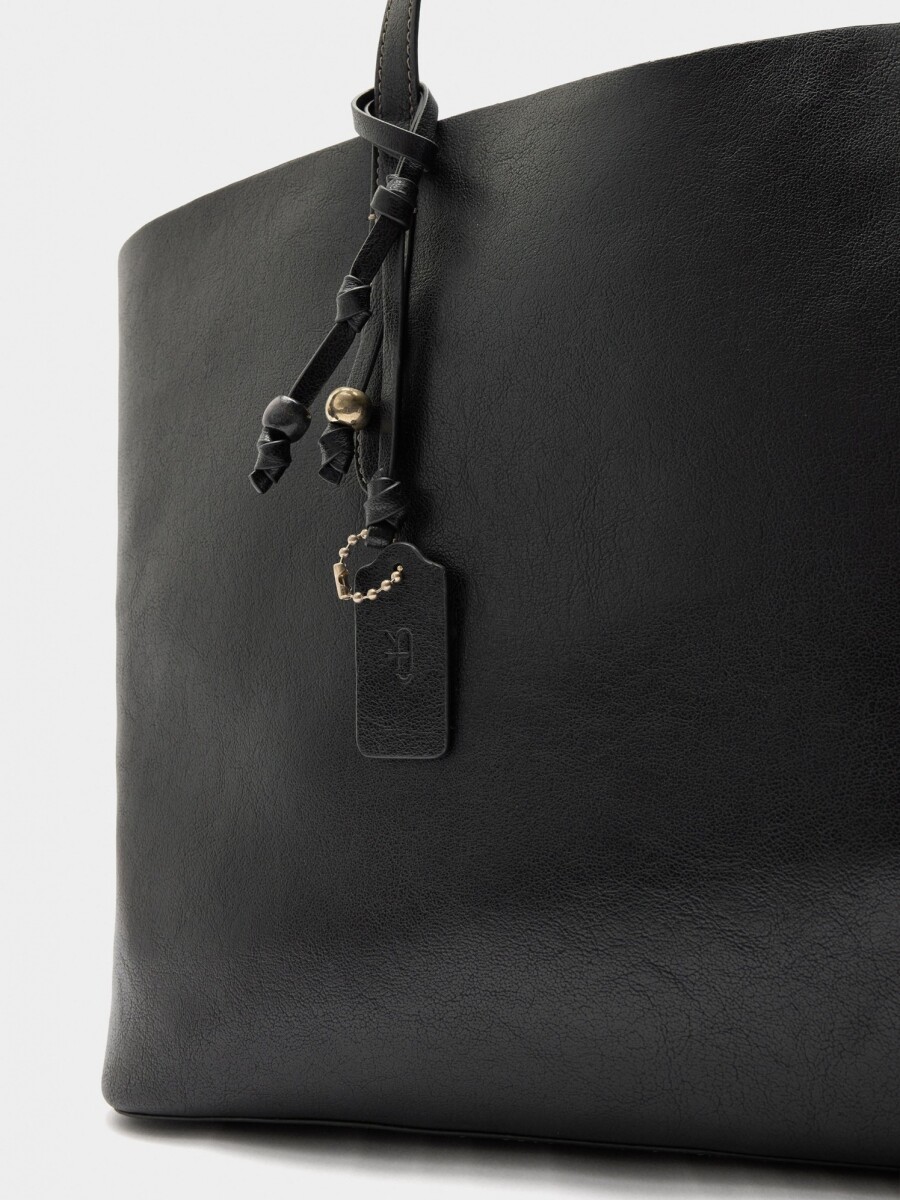 Bolso Shopper Reversible Con Bolsa Extraíble L negro