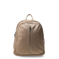 Mochila Miss Carol Tevi Con Cierre Adelante Beige