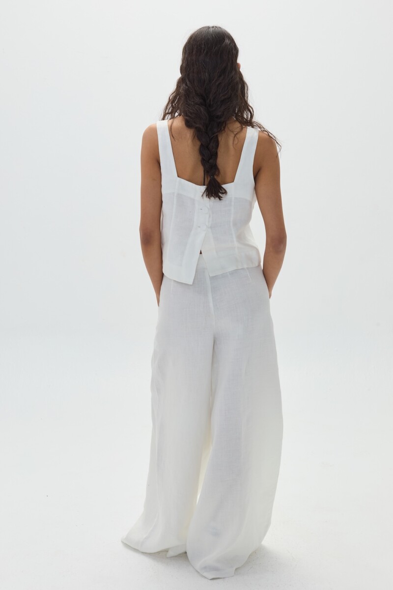 Top Mei en Lino Off-White