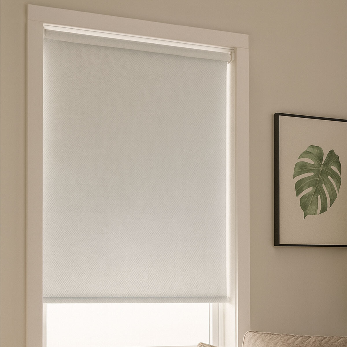 Cortina Blackout Texturada 100% opaca roller 1.00x2.00m - Blanco 
