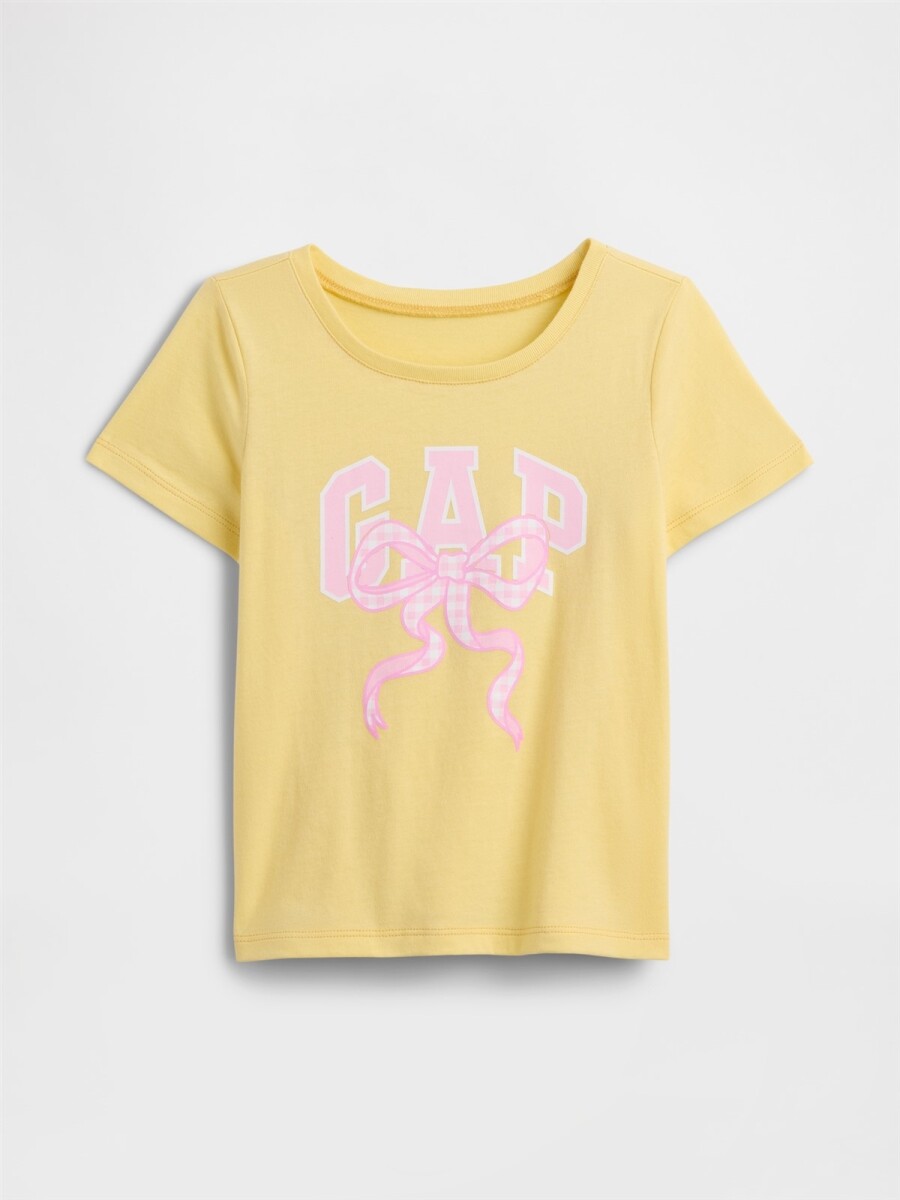Remera Logo Gap Manga Corta Toddler Niña - Spring Yellow 