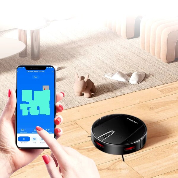 Aspiradora Robot Inteligente Smart Liectroux V3S Pro Silenci Variante Color Negro