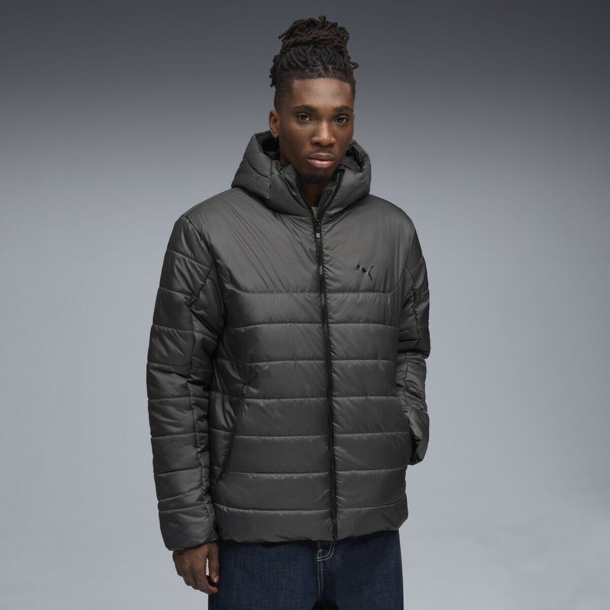 ESS Hood.Padded Jkt.68521144 - Gris Oscuro 