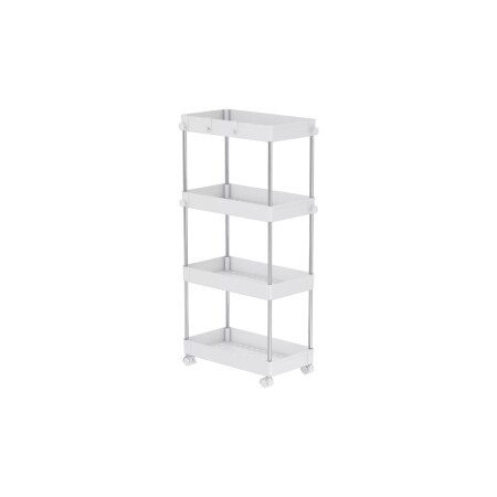 CARRITO ORGANIZADOR 4 ESTANTES 40X22X85CM BLANCO