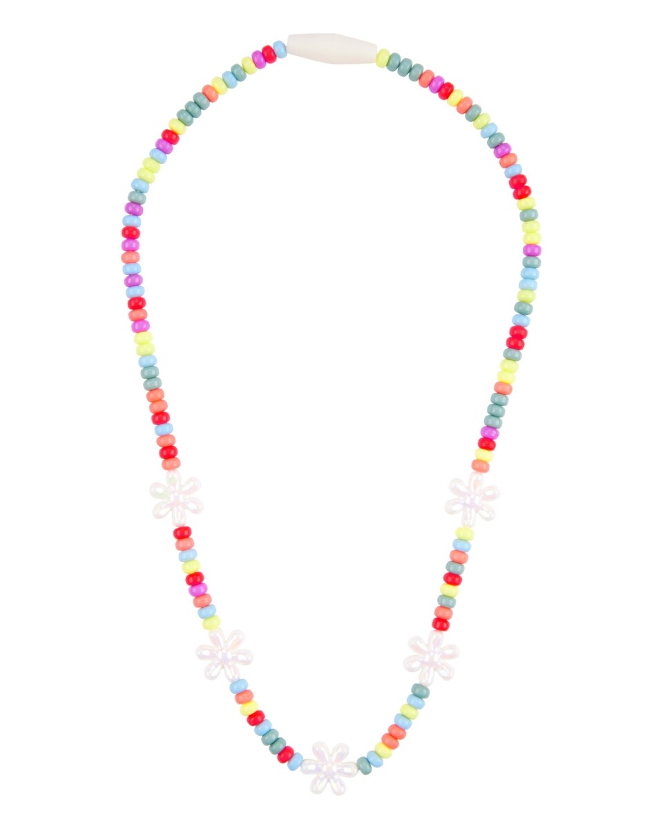 Collar de cuentas y flores 