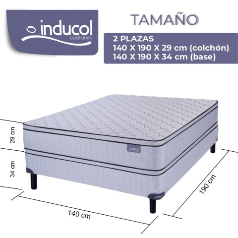 Conjunto de Sommier 2 Plazas Arlene Inducol 140x190x29 140K Conjunto de Sommier 2 Plazas Arlene Inducol 140x190x29 140K