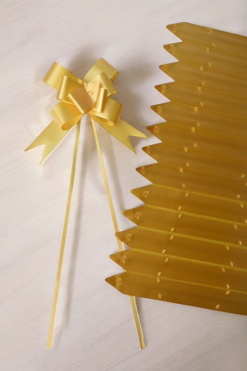 Pack x 200 - moño magico 2x39 cm - DORADO 