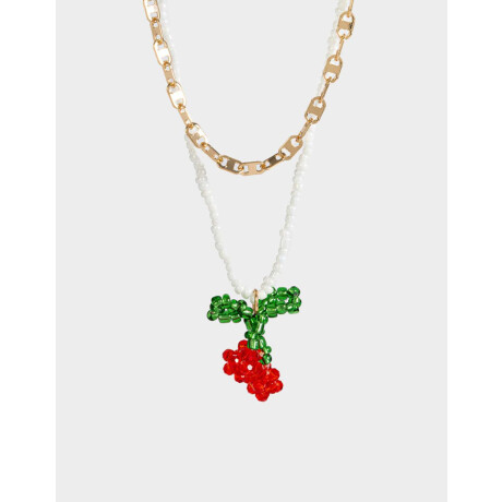 Collar Multicadena Fruta Dorado