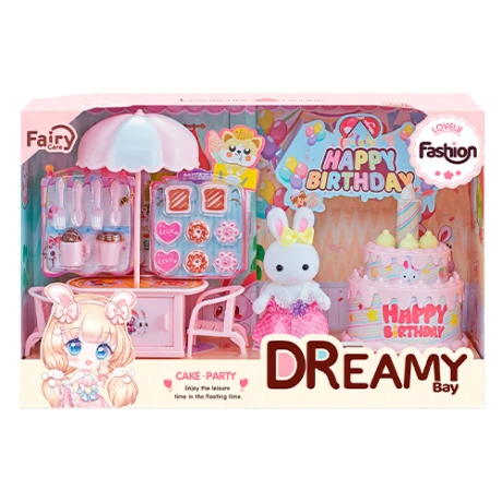 Playset Bay Dreamy Conejos con Accesorios de Cumpleaños 001