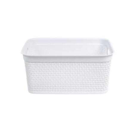 CAJA ORGANIZADORA SIMIL RATAN SIN TAPA 7,5 LTS BLANCO