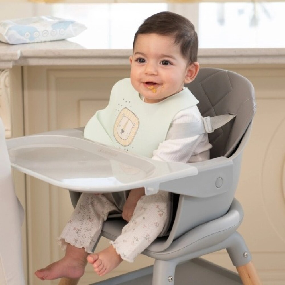 Silla de comer WOODY 6 en 1 KIKKABOO gris Silla de comer WOODY 6 en 1 KIKKABOO gris