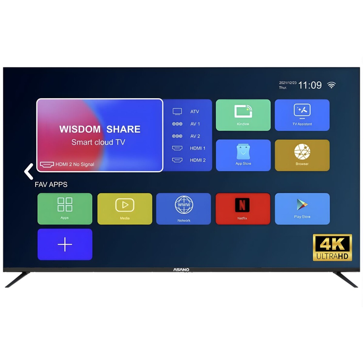 TV LED Asano 65'' 4K sin bordes SMART 