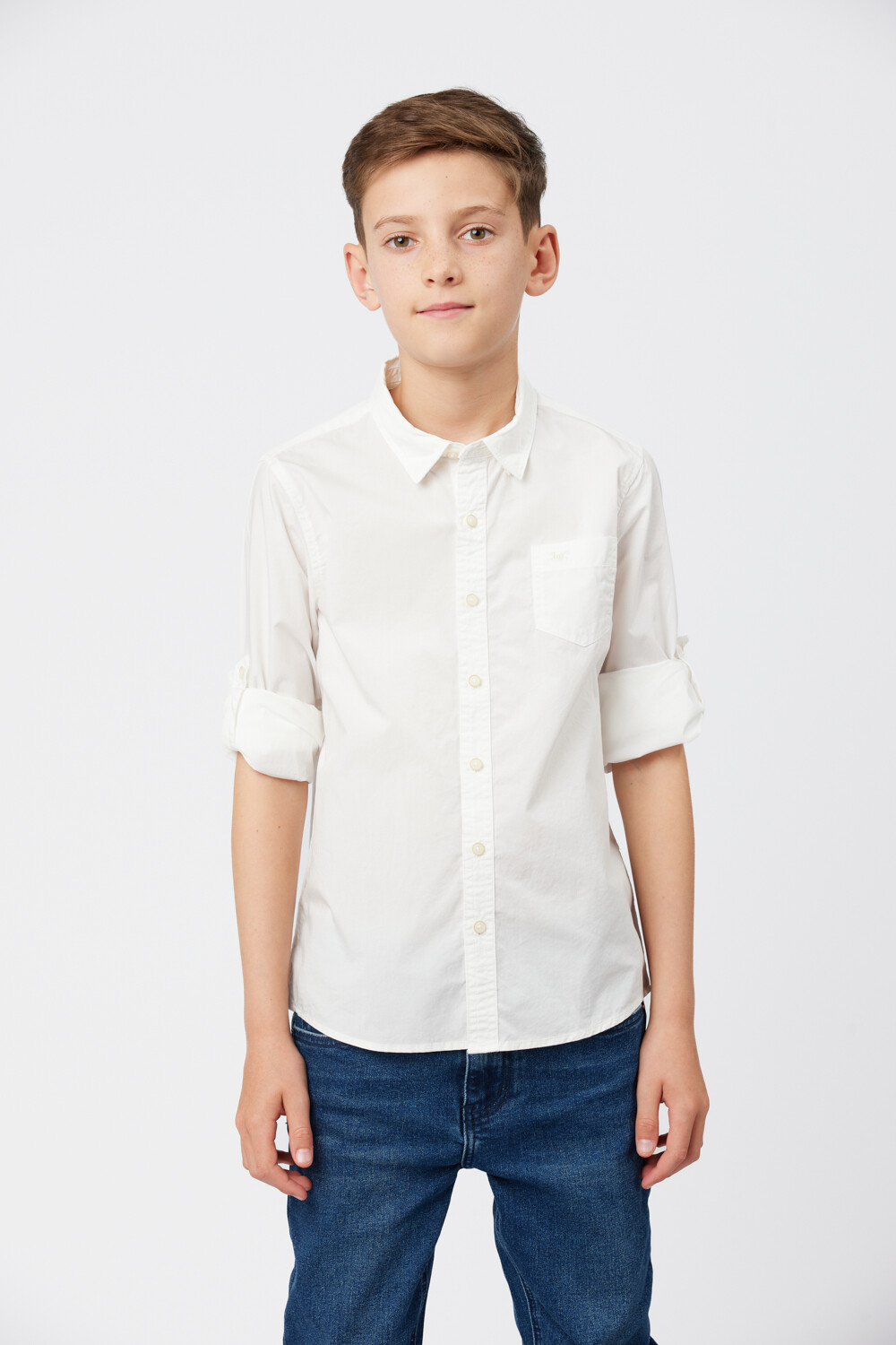 CAMISA LISA DE ALGODÓN Blanco