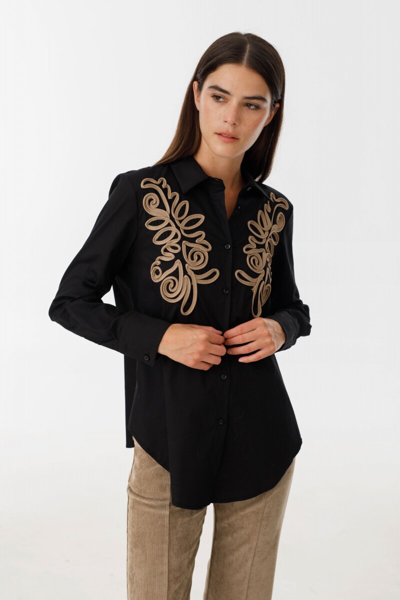 Camisa Barroca Negro/Vison