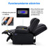Sofá Sillón 2 Cuerpos Reclinable Masajeador Electrico Living Color Variante Negro