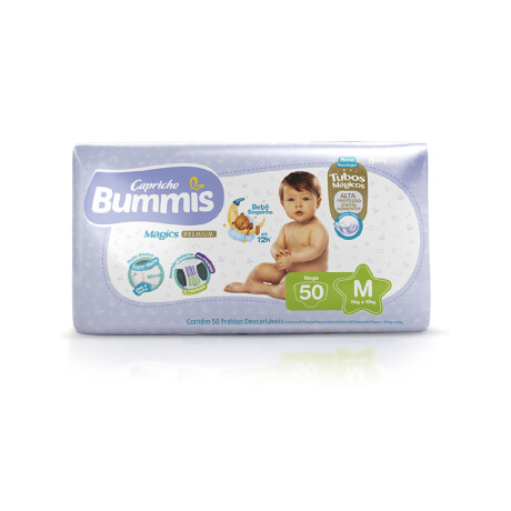 PAÑAL BUMMIS PREMIUM M (5A10KG) PAQUETE CHICO 50PCS PAÑAL BUMMIS PREMIUM M (5A10KG) PAQUETE CHICO 50PCS