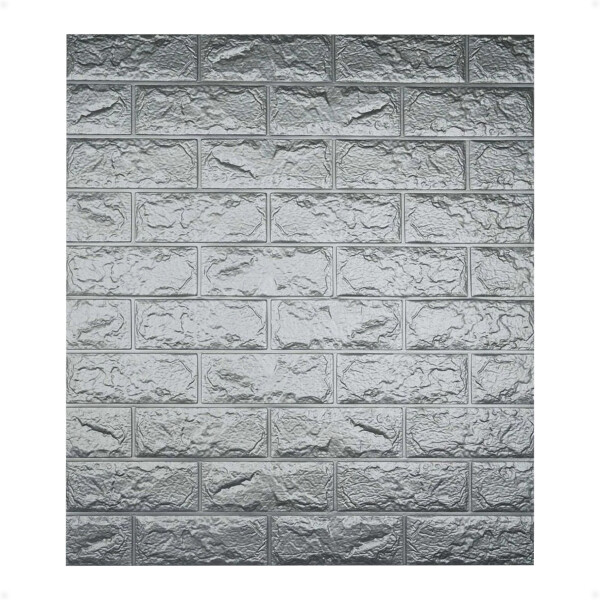 Revestimiento Paneles De Pared Autoadhesivos Ladrillo Plateado