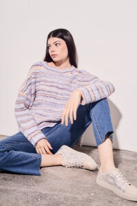 Sweater Texturado Multi Celeste
