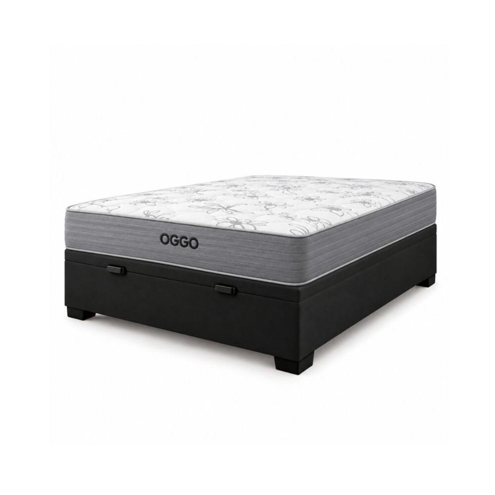 SOMMIER - MEGA SUEÑO 2 PLAZAS 100% ESPUMA CON BOX BAÚL
