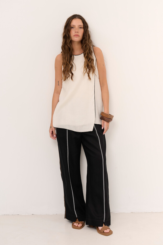 PANTALON LINO CRUZ NEGRO