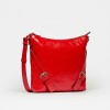 Bandolera Pocket en cuero charol arrugado Rojo