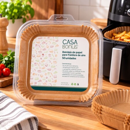 Bandeja Papel para Freidora de Aire Cuadrado 16cm x 50 unds Bandeja Papel para Freidora de Aire Cuadrado 16cm x 50 unds