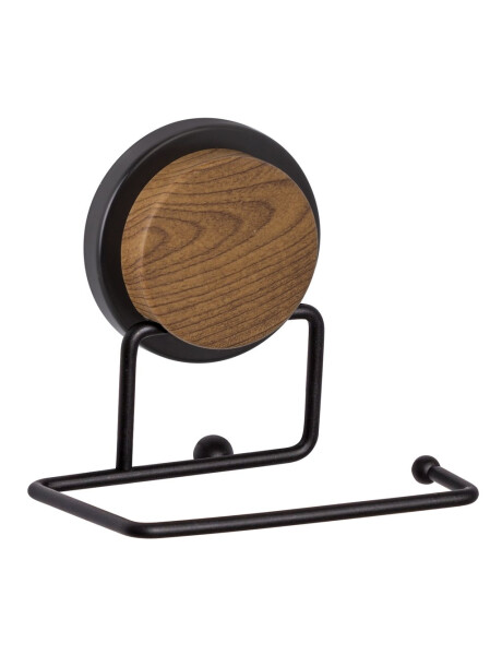 SOPORTE PAPEL HIGIENICO CROMADO NEGRO C/MADERA SOPORTE PAPEL HIGIENICO CROMADO NEGRO C/MADERA