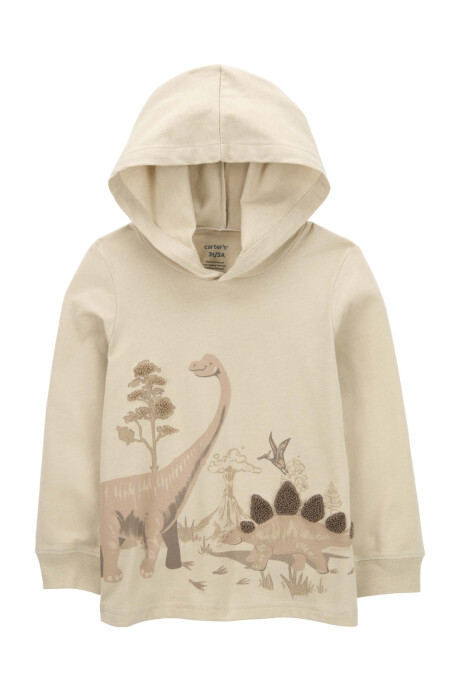 Remera de algodón, con capucha, diseño dinos Remera de algodón, con capucha, diseño dinos
