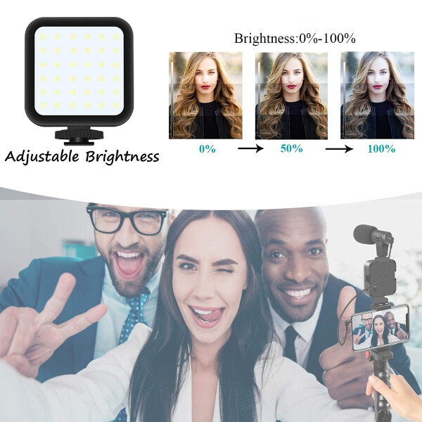 Kit Trípode Ledstar Ay-49 Luces Led Con Micrófono Para Video Streaming KIT TRIPODE LED CON MICROFONO AY-49