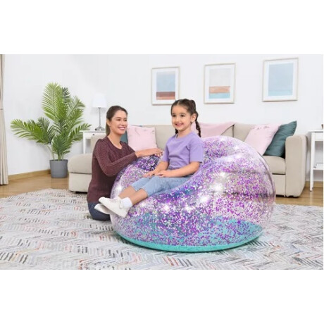 Sillon inflable confetti Celeste Sillon inflable confetti Celeste