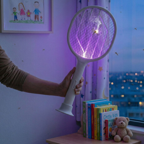 Raqueta mata mosquitos Klasse recargable | Descarga de 5V | Color blanco Raqueta mata mosquitos Klasse recargable | Descarga de 5V | Color blanco