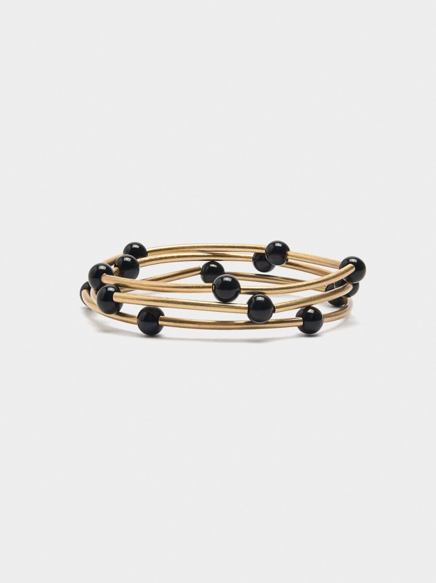 Set De Pulseras Segmentadas - negro 