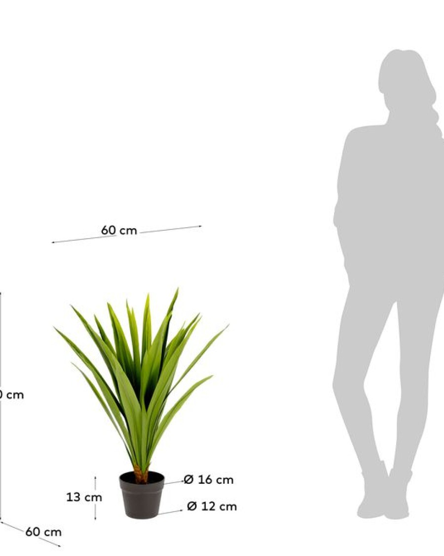 Planta artificial Yucca con maceta negro 80 cm Planta artificial Yucca con maceta negro 80 cm