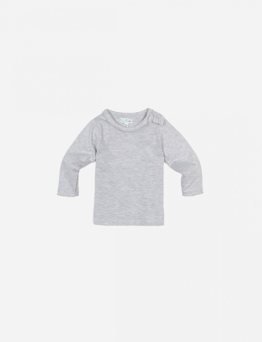 Remeras de bebe con moño - GRIS 