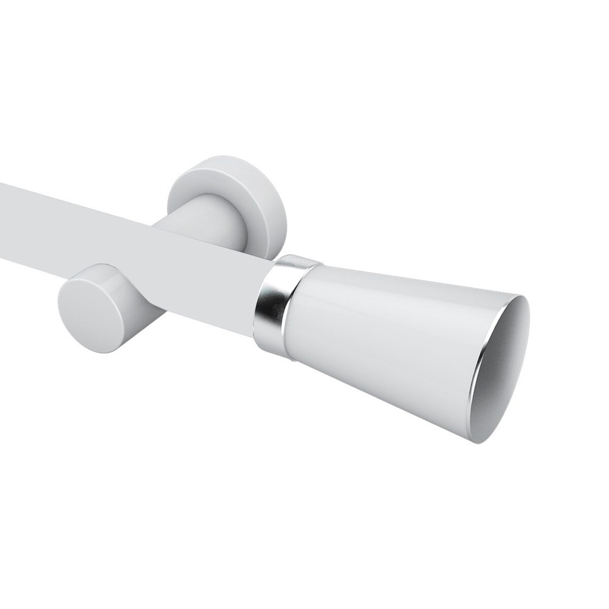 Barrote cortina de metal 2 m + 2 Soportes - BLANCO 