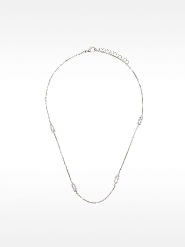 Collar Corto Con Circonitas plateado