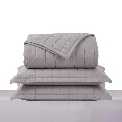 Acolchado 1 Plaza | 1 Plaza y Media - Basic 200 Hilos Gris