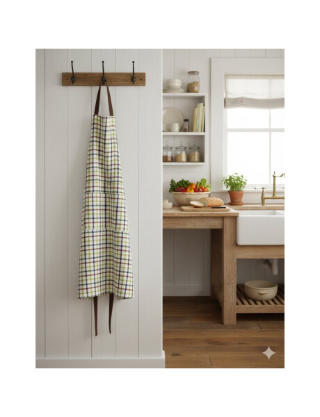 DELANTAL ALGODÓN 60X85CM CUADROS MULTICOLOR DELANTAL ALGODÓN 60X85CM CUADROS MULTICOLOR