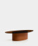 Mesa de centro Olir de vidrio templado y acero marrón 140 x 80 cm