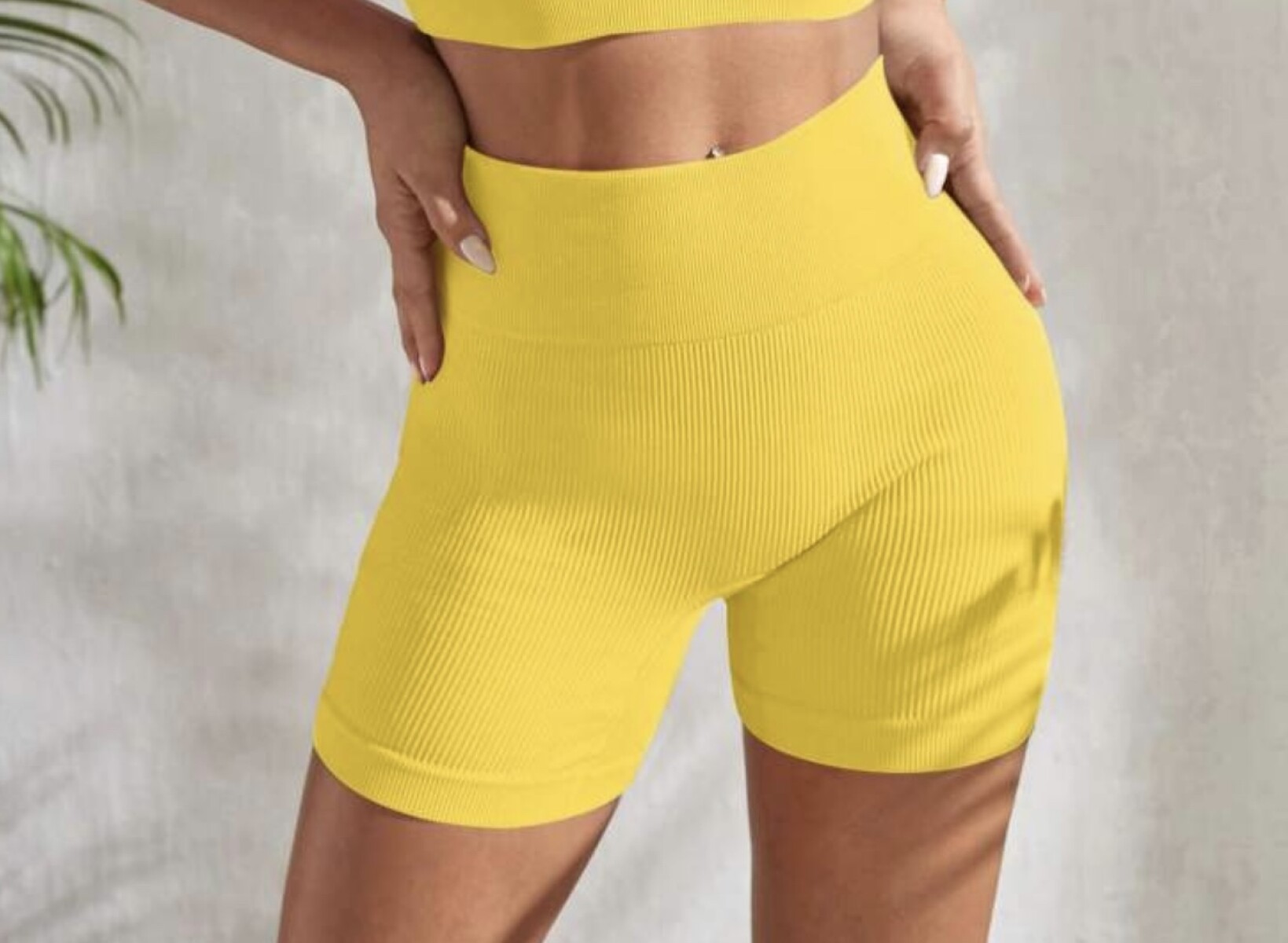 Biker lycra acanalada - Amarillo 