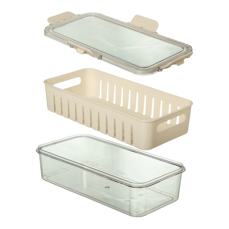 Organizador De Alimentos Con Tapa Rejilla Blanco