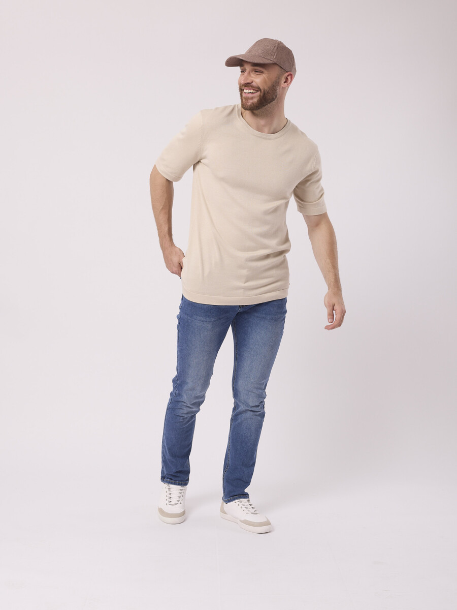 T-shirt tejida - beige 