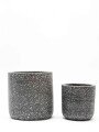 SET 2 MACETAS TERRAZO GRIS OSCURO
