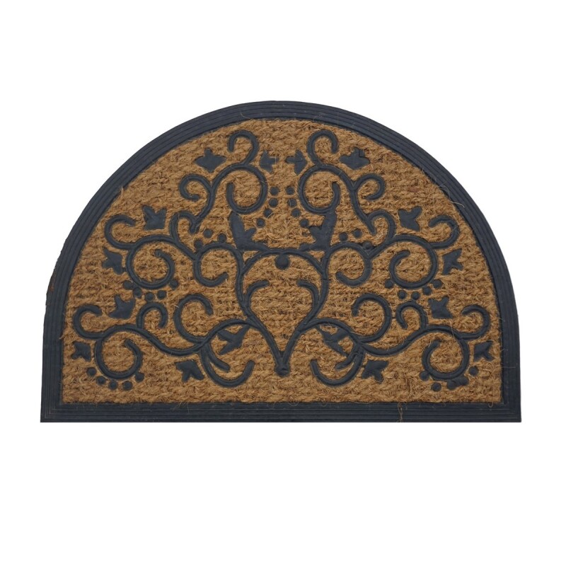 Felpudo Coco/Goma Semicírculo 40 x 60 cm Diseño Arábigo FELPUDO COCO/GOMA SEMICIRCULO 40X60CM H1CM ARABIGO