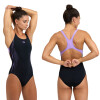 Malla De Entrenamiento Para Mujer Arena Women's Swimsuit Swim Pro Back Graphic Print Logo Negro